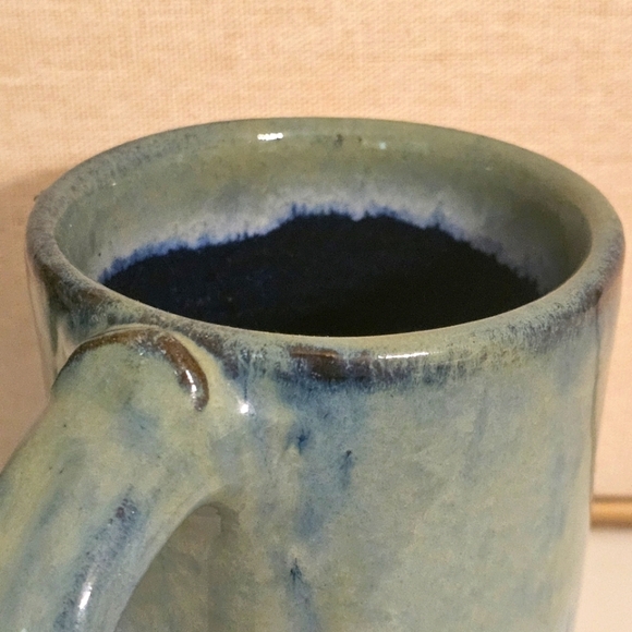 Rottenstone Blue Pottery Stoneware Mug Arroyo SecoTaos NM Scott Rutherford FSR - Picture 9 of 10
